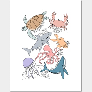 Sea life love puns Posters and Art